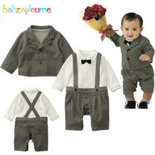 Babzapleume 2PCS/3-24M/spring autumn newborn baby boys clothes gentleman suits 1st birthday outfits infant clothing sets BC1382