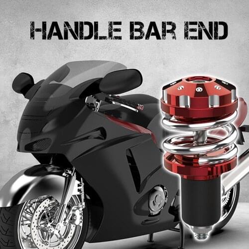 2PCS Motorcycle Handlebar End Grip Ends Plus Handle Bar Grips Ends Tips Caps Aluminum Alloy Spring