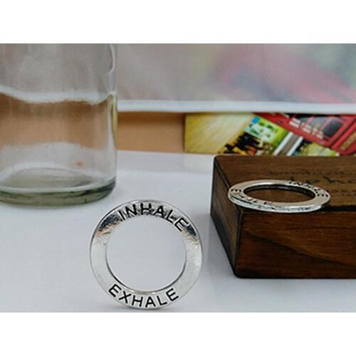 20pcs/lot 30mm Retro Jewelry Accessories Ancient silver color lettering INHALE EXHALE charm for bracelet DIY making material