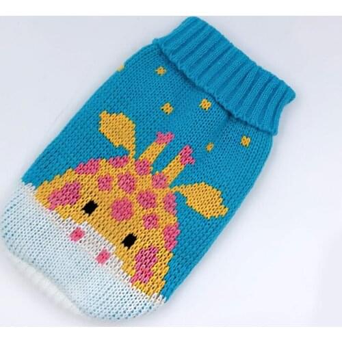 2021 Winter Cartoon Dog Clothes Warm Christmas Style Sweater For Small Dogs Pet Clothing Coat Knitting Crochet Cloth Hoodie