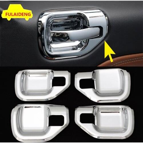 4pcs For Jeep Patriot 2011-2017 ABS Chrome Inner Accessories Door Handle Bowls Cover Trim Car Styling Accessories