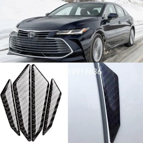 For Toyota Avalon Car Side Door Edge Guard Bumper Trim Protector 4pcs PVC carbon fiber Stickers