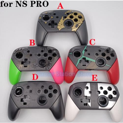 4pcs For SWITCH PRO game pad controller handle DIY plastic housing shell case replacement with stand for NS pro Accessories