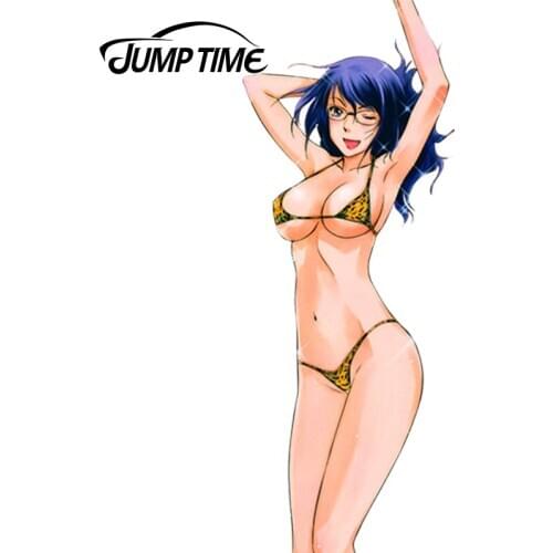 JumpTime 13cm x 4.9cm Car Decoration Sticker Japanese Anime Kawase Narumi Collection Sexy Beauty Drift Racing Decal Car Sticker