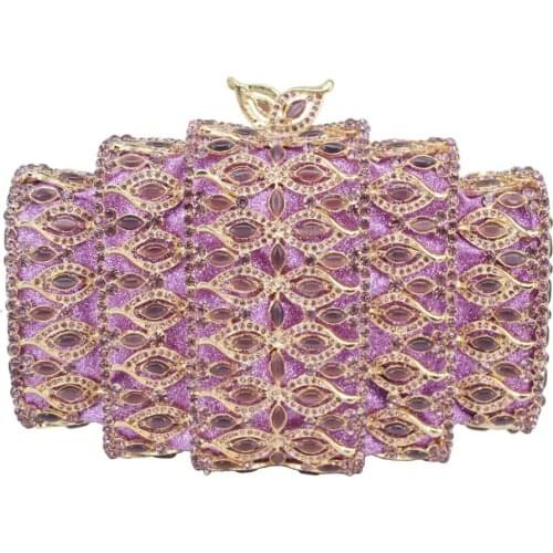 More color Luxury Party Purse Purple Crystal Evening Bags Women Wedding Bridal Clutch Bags Wholesale Factory Price SC605