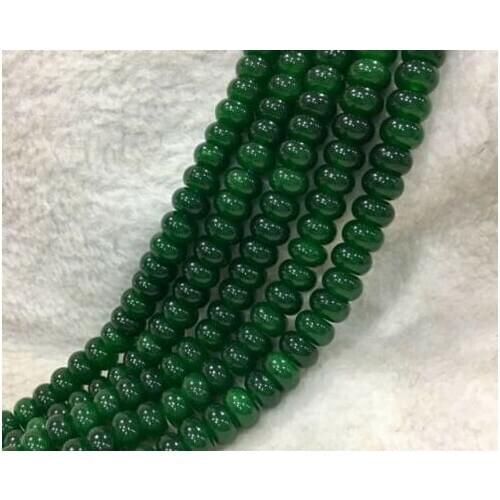 5x8mm Natural dark Green Emerald Rondelle Gem stone Loose Beads 15"