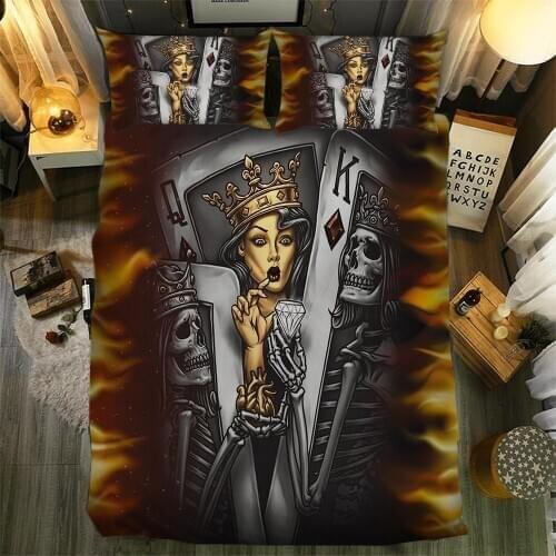 Home Textiles 3D Digital Skull Printing Bedding Set Duvet Cover Pillowcase Bedclothes Dropshipping Diamond queen