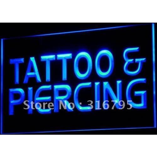 I482 Tattoo Piercing Open Service NEW LED Neon Light Light Signs On/Off Switch 20+ Colors 5 Sizes