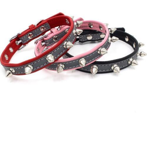 Classic Spike Dog Collar Fashion Microfiber Collar for Small/Medium Dogs Anti-biting Spike Necklack Dog Supplies Pet Products