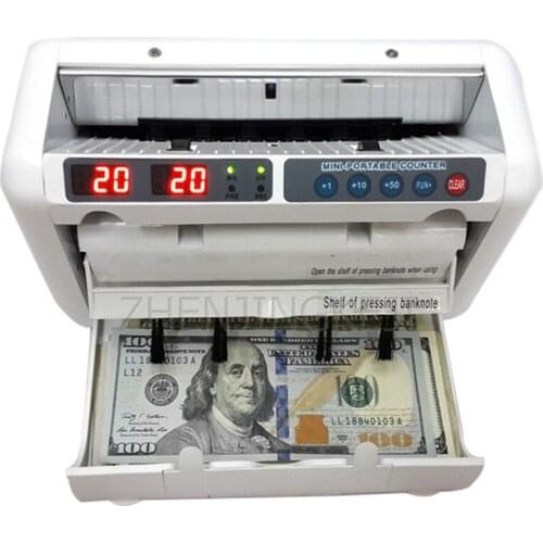 Commercial Cash Register Small Counting Machine Multinational Currency Belt Reserve Battery Charge Mini Currency Check Machine