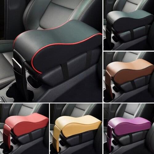 Leather Car Central Armrest Pad Black Auto Center Console Arm Rest Seat Box Mat Cushion Pillow Cover Vehicle Protective Styling