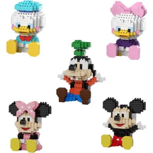 Hot cartoon Goofy Daisy Donald Duck Minnie Mickey Mouse Disneyland figures model bricks micro diamond building blocks toys gift