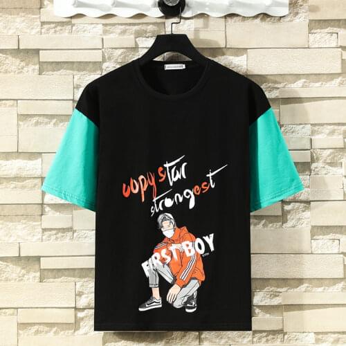 Fashion Mens Summer Cotton Tshirt Short Sleeve O-Neck Tops Clothing Tees Casual T-Shirt Homme Streetwear Hip Hop Shirts