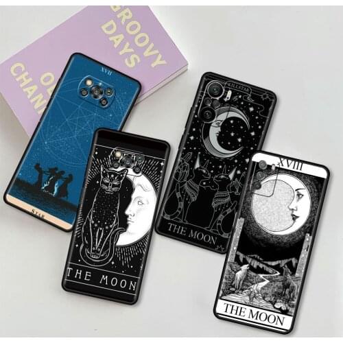 For Xiaomi Mi Poco X3 NFC M3 Pro F3 GT K40 10T Note 10 F1 X2 F2 Soft Silicone Phone Case Luxury Cover Moon Tarot Mystery Totem