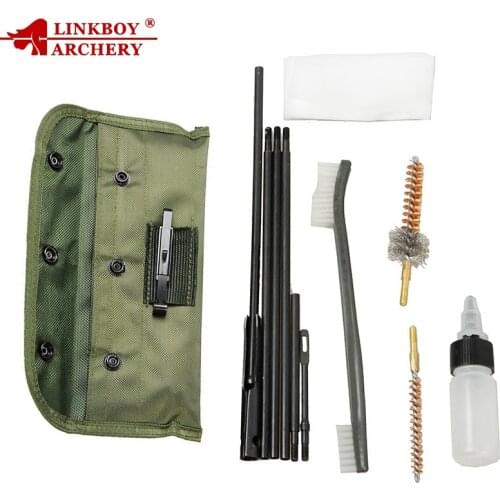10PCS AR15 M16 M4 Rifle Gun Cleaning Kit Airsoft Pistol Cleanner for 5.56mm .223 22LR .22 Cal Tactical Rifle Gun Brushes Set