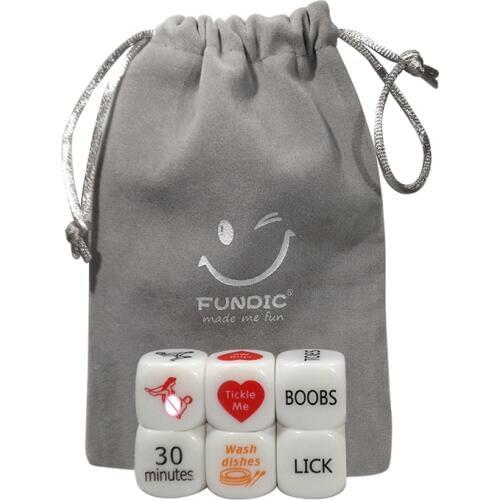 New Fundic Brand 6pcs/lot Dice Set Toys for Couples Adult Games Lover Funny Erotic Craps Romance fun Dice Bags Playing Rpg Dice