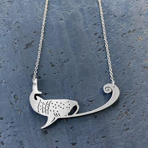 Whale Shark Charm Necklace Ocean Animal Pendants Necklaces for Women Men Stainless Steel Marine Life Boho Jewelry Viking Collar