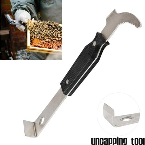 Beekeeping Bee Hive Tools J Type With Wooden Handle Cut Honey Knife Product Beehive Scraper For Beekeeper Supplies Equipment
