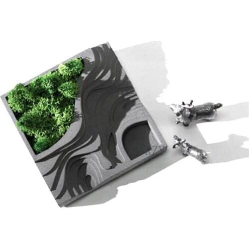 Succulent Plant Flower Pot Silicone Mold Gypsum Cement Fleshy Flower Bonsai DIY Ashtray Candle Holder Mould Office Home Decor