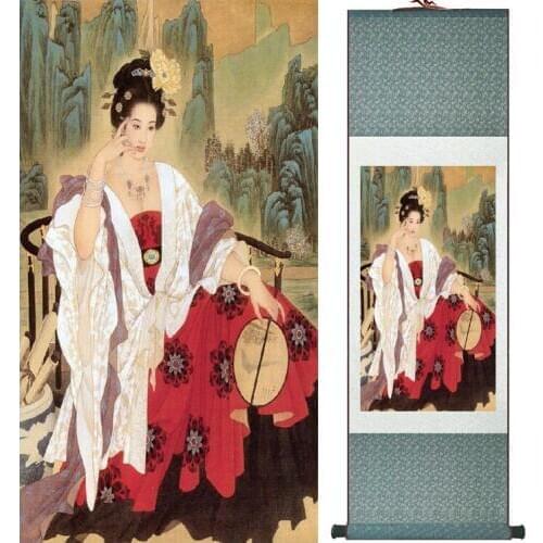 Traditional Chinese pretty girls painting Home Office Decoration beautifull women painting040711