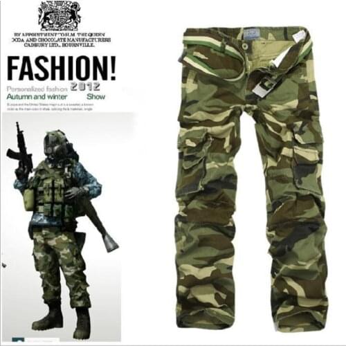 Outdoor Military Multi-pocket Cotton Camouflage Cargo Pants Plus Size Overalls Mens Trousers