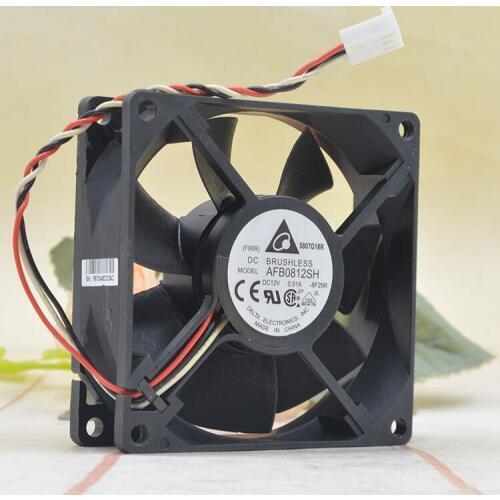 AFB0812SH new DELTA Delta 8CM 12V 0.51A 8025 dual ball high air volume cooling fan