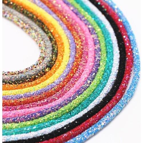 Glitter Sequins Rope 6mm Soft Tube Cord String Clothing Shoes Hat Hair Accessories DIY Crafts Jewelry Bracelet Making Material