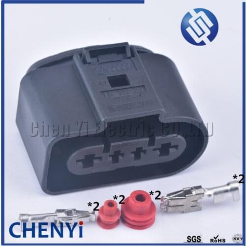 1 set 4 Pin 3.5/6.3 female Fuel Pump Socket Plug Auto waterproof Connector 1J0 919 231 for VW Audi A6 S6 C5 99-04 Allroad Beetle