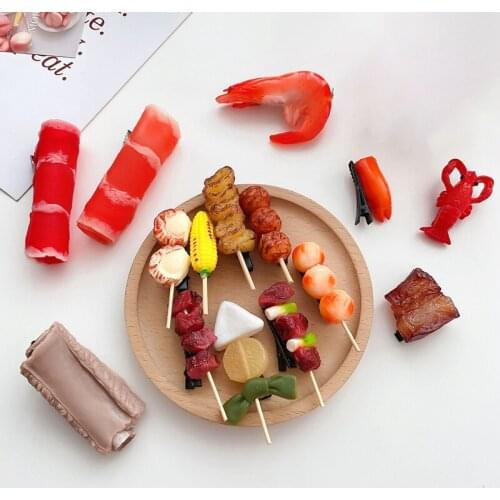Fun Barbecue Hairpin Simulation Funny Hair Ornament A Piece Of Stewed Ribs Hairpin Side Clip 2021 New Headwear