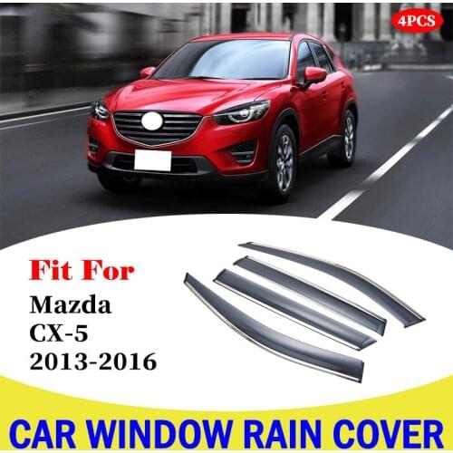 Car Window Rain Shield Visor Guards Protector Sun Wind Deflector Awning Shade Cover For Mazda CX-5 2013-2016 Car Accessories