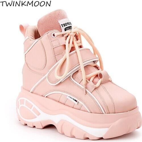 Platform Sneakers Winter Ankle Boots With Short Plush Inside Warm Womens Sneakers Thich Bottom botas mujer invierno 2019