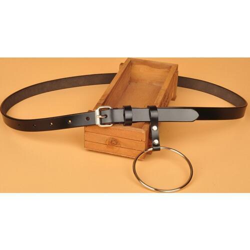 New 2017 Leather belt for women metal ring hoop decoration Korean fashion black waist belt cummerbunds fine leather