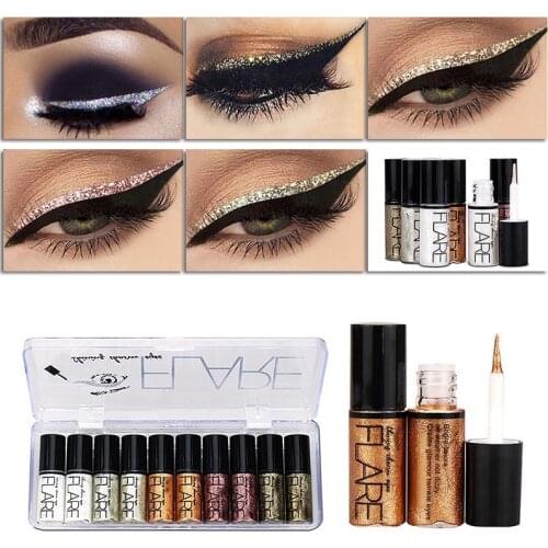 1PC Long Lasting Shiny Glitter Eye Liner Glow Eye Shadow Liquid Multi-color Eyeliner Gel Waterproof Beauty Party Makeup Tools