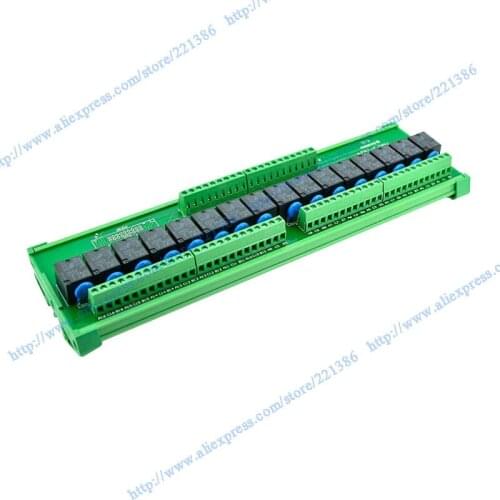 16 channel 12V 10A Omron relay control module DIN Rail Mount 16 SPDT Power Relay Interface Module, OMRON 10A Relay, 12V Coil PNP