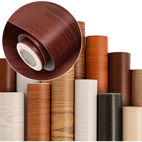 3/5M Waterproof Wood Vinyl Wall Stickers Wallpaper Self Adhesive Paper Doors Cabinet Desktop Modern Furniture Decorative Sticker