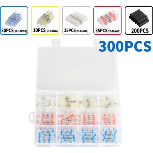 300/600/800Pcs Solder Seal Wire Connectors Kit, Heat Shrink Butt Connectors Waterproof and Insulated Electrical Wire Terminals