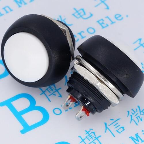 White PBS - 33 b 12 mm, no lock switch Small button switch waterproof switch since the reset