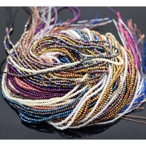 26 color 1x2mm 220pcs Crystal Glass Beads Faceted Glass Rondel Charm Spacer Beads For Jewelry Making DIY Findings Wholesale