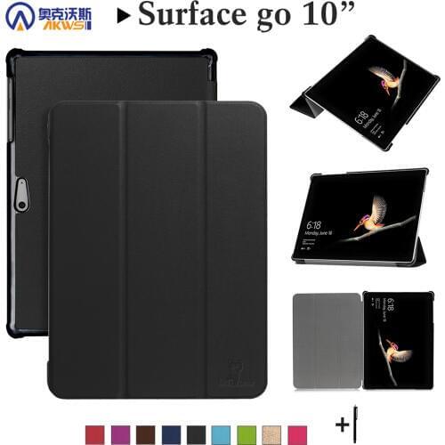 Case for Microsoft Surface Go 10, Tablet Stand Cover for Surface Go 10, Protective Folio Funda Folding PU Leather Capa