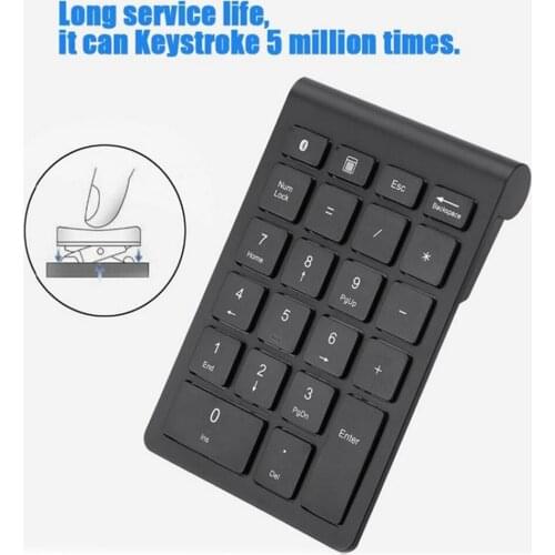 Black Keyboard 22 Keys Mini Numpad Bluetooth Numeric Keypad for Windows for iOS for Android System