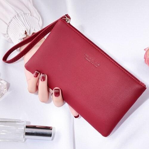 Ladies Mini Mobile Phone Pocket Zipper Wallet Ladies Long Hand Holding Coin Purse Card Holder Money Bag