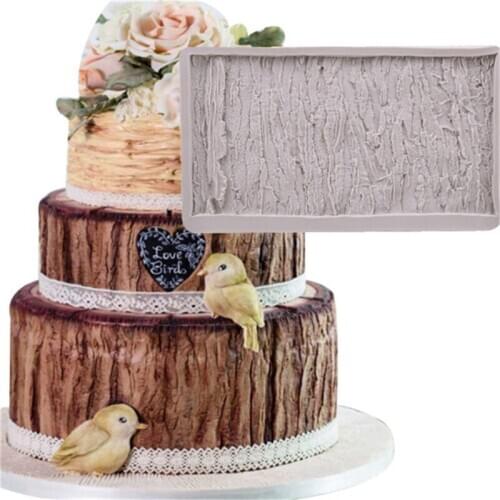 Tree Bark Texture Wood Pattern Mat Fondant Silicone Mould Cake Decoration Sugar Mold Baking Sugarcraft Chocolate Mold