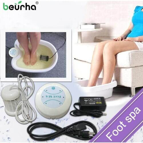 Mini Detox Machine Ionic Foot Spa Foot Bath Ion Cleanse Anti Stress Pain Relief Aqua Cell Spa Footbath Massage Device Drop ship