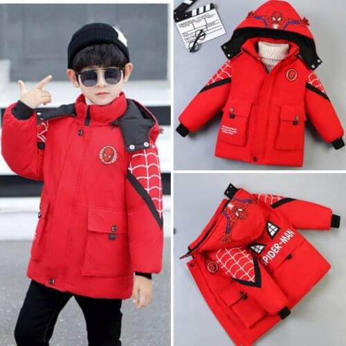 Boys Winter Jacket Kids Warm Coat Boy Thick Parka Children Winter Clothing Cartoon Print Outerwear for Russia -30Degree