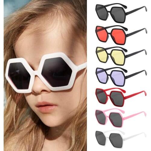 Childrens Simple Fashion Polygon Sunglasses Cute Baby Candy Color Glasses Gafas De Sol Poligonales Para Niños