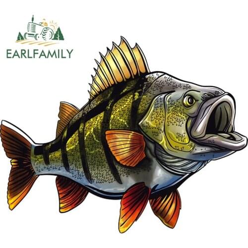 EARLFAMILY 13cm x 10.4cm for Fishing Fish RV Car Stickers Motorcycle Decal Laptop Vinyl Car Wrap Anime Surfboard Decals Decor