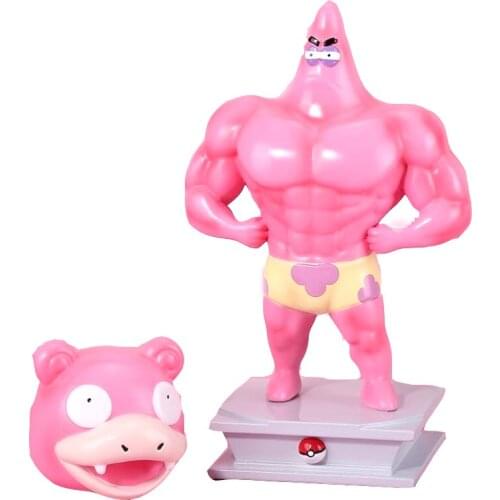 NEW Pokemon Action Figure Model Fitness Muscle Man pink girl slowpoke patrick star Funny Creative Cartoon Model Collection Toy