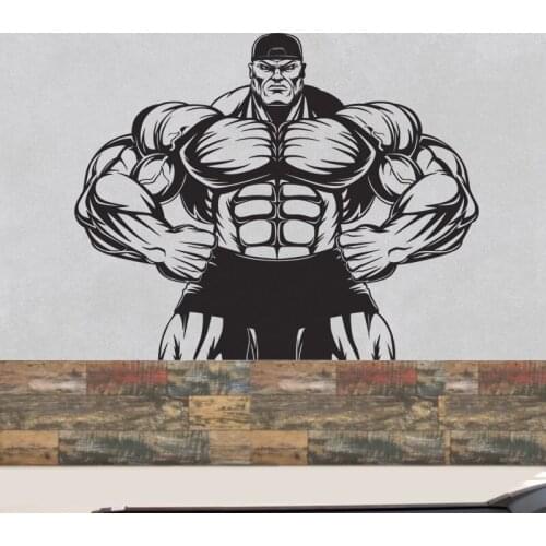 Fitness Decal Gym Vinyl Gymnasium Sticker Body-building Posters Wall Decals Mural Crossfit Decal Muscle Gym Sticker 1001