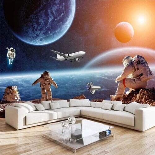 CJSIR Custom Star Astronaut Photo Wall Papers Home Decor Wallpapers for Living Room Wallpaper Boys Room Photo Mural Walls