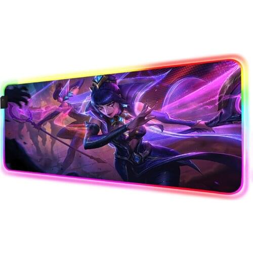 Mairuige Game Mouse Pad League of Legends Ravenborn Leblanc RGB Gamer Accessories LED MousePad XL Game LOL Mobile Game Mouse Pad
